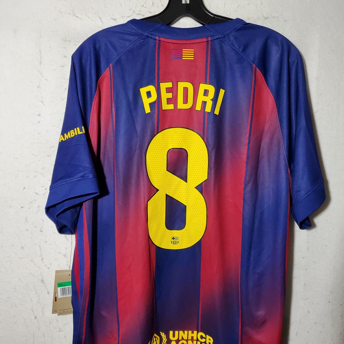FC Barcelona Jersey Mens XL Blue Soccer Nike Dri Fit Pedri 8