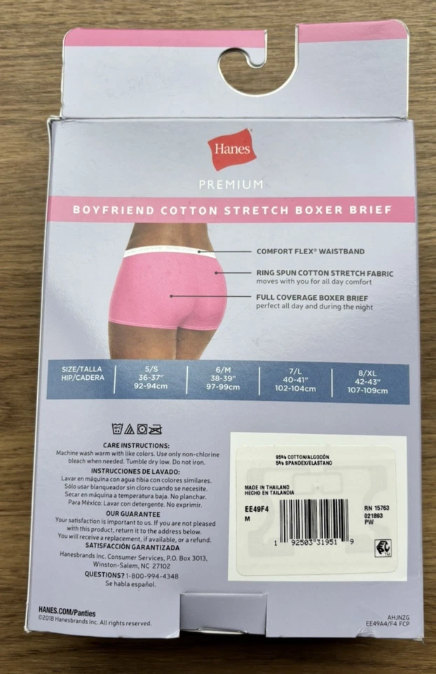 Hanes Premium Women's 4pk Boyfriend Cotton Stretch Boxer Briefs - Multi Color 6 - Image 2 of 2