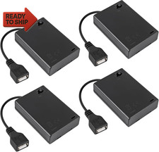 AA Battery Holder 3 Slot 4.5V Case USB Power Port On Off 4 Pack