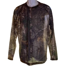 Magellan Mens M Hunt Gear REALTREE Camo Pop-On Lightweight Mesh Shirt NEW