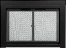 Pleasant Hearth Alpine Collection Fireplace Glass Door AN-1012 Black Large