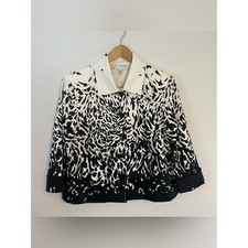 St. John Collection Black and White Animal Print Jacket Womens 10