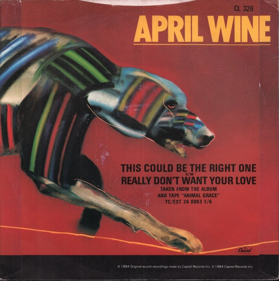 April Wine This Could Be the Right One 7" vinyl UK Capitol 1984 blue injection - Image 2 of 3