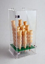 Espositore Porta Coni Gelato 9 spazi in Plexiglass con Anta - Vetrina da Banco