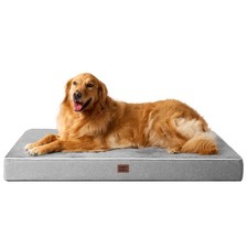 XL Memory Foam Dog Crate Bed Washable Cover 41x27Inch Grey