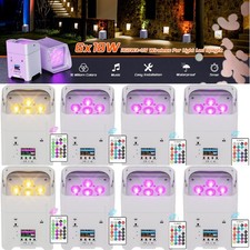 Rechargeable 6LED RGBWA UV Battery Par Stage Light DMX APP Party Show Wireless