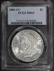 1883-CC (MS63) Morgan Silver Dollar $1 PCGS - Key Date Carson City