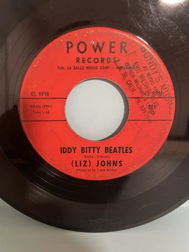 LIZ JOHNS - “Iddy Bitty Beatles” Extremely Rare 1964 Beatles Related 45 !!!