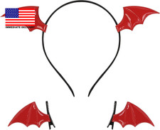 Halloween Headbands for Women, Bat Wing Headband  Hair Clips Set                