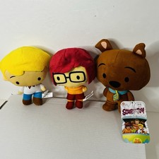 Lot of 3 Scooby Doo Chibi 7" Plush Fred Velma Scooby Toy Factory Mystery Figures
