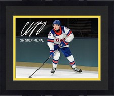 Framed Charlie McAvoy USA Signed 16x20 2026 Olympic Gold Winner Photo w/Insc