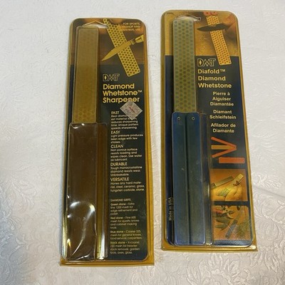 Lot 2 Vintage DMT Diamond Whetstone Sharpeners USA 1995 NOS Model W4F and FWC
