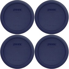 Pyrex 7201-PC 4 Cup Blue Food Storage Replacement Lid (4-Pack) - Made in USA