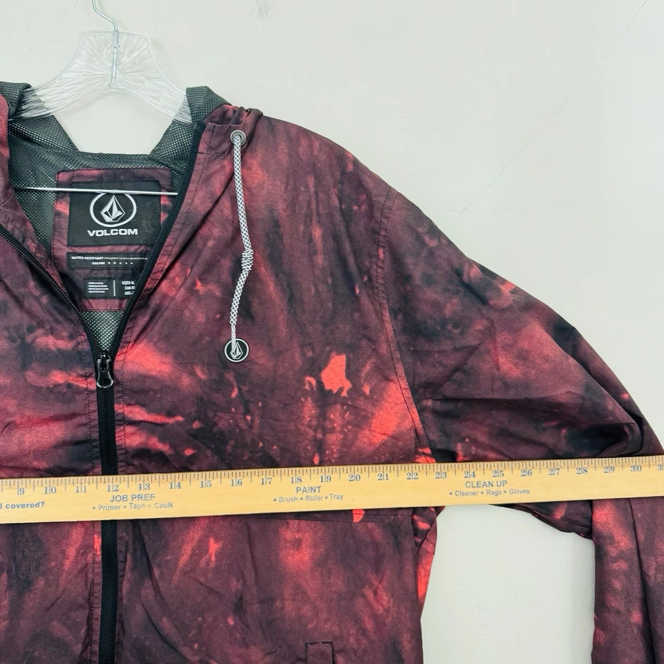 Volcom Red Tie Dye Water Resistant Wind Breaker Jacket Men’s Size XL - Image 4 of 4