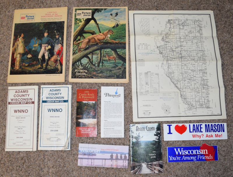 Vintage Lot of 11 Wisconsin Maps & Misc WI items