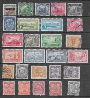 27 francobolli Nicaragua da vecchio album antico di qualità
