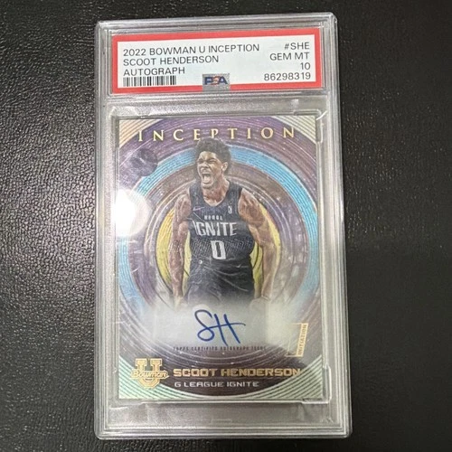 Scoot Henderson 2022 Bowman University Inception RC Auto PSA 10 GEM MINT #SHE