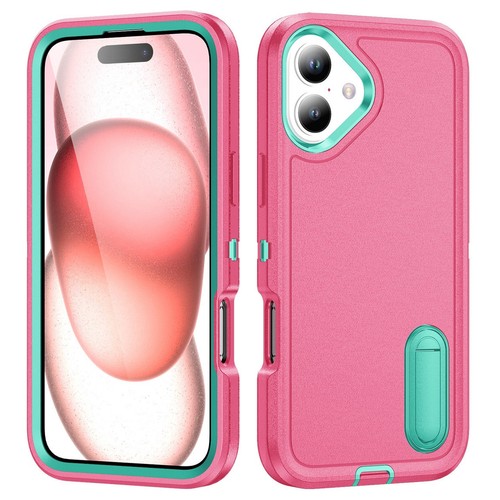 Military Grade TUFF Hybrid Armor Case with Kickstand for iPhone 16 - Hot Pi - Bild 1 von 1