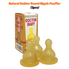 3pcs Bibs Natural Rubber Latex Baby Pacifier Soft Round Nipple Newborn