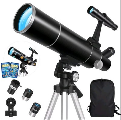 Telescope for Adults & Kids, 80Mm Aperture 500Mm (20X-150X) Professional Refract