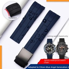 Silicone Watch Strap for Citizen Skyhawk JY8030 JY8035 Blue Angel 22mm 23mm Band