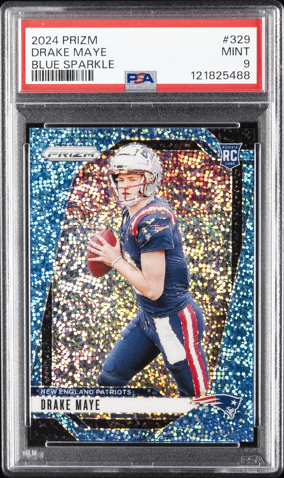 2024 PANINI PRIZM BLUE SPARKLE #329 DRAKE MAYE 8/96 PSA 9