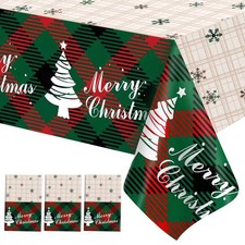 Christmas Tablecloth, 3 PCS Tablecloth Disposable 3pcs,