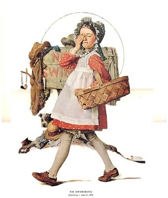 pix Norman Rockwell Paintings No Swimming norman rockwell girl no watching print no swimming ebay