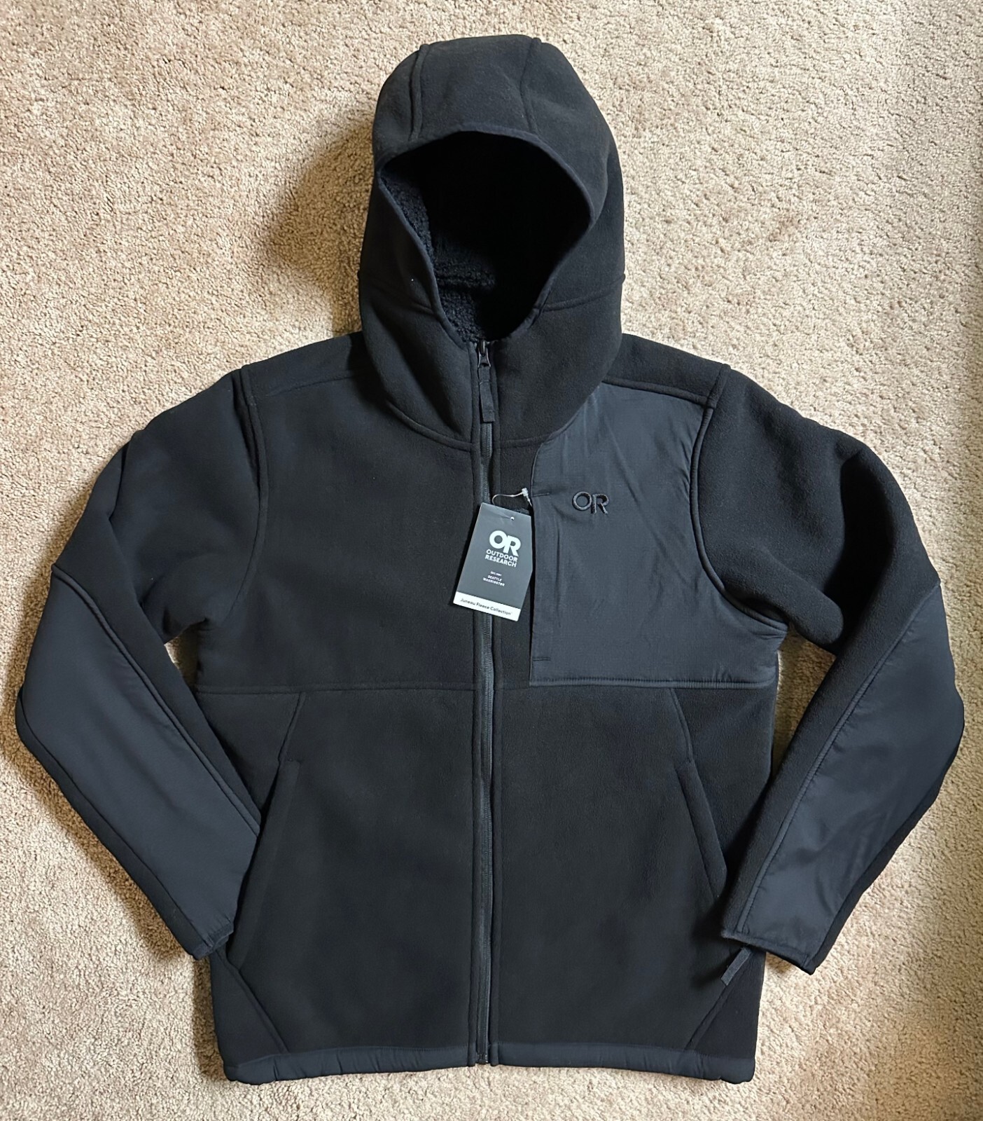 Outdoor Research OR Men's Juneau Fleece Hooded Jacket Black size Medium