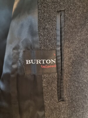 Men's Crombie Coat. Grey. Burton Tailored. Cloth from Aberdeen