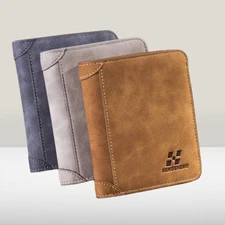 Men's Wallet Leather Bilfold Slim Hipster Cowhide Credit Card/ID Holders Inserts