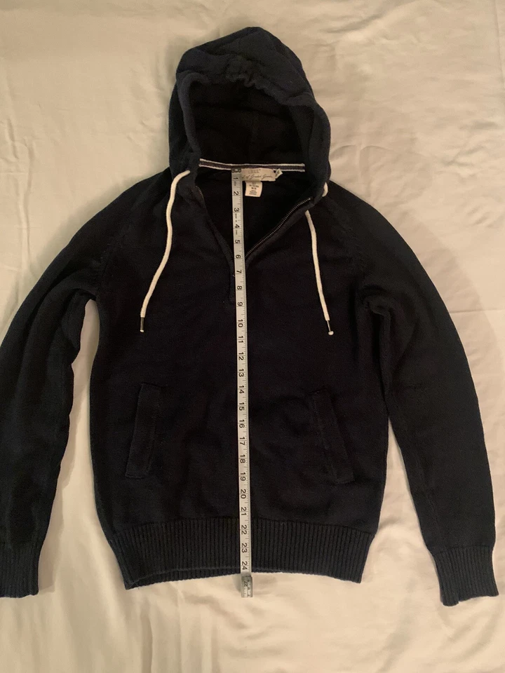 L.O.G.G. by H&M Sudadera con Capucha Azul Marino Cuarto Cremallera Para Hombre Talla Pequeña Foto 2 de 4