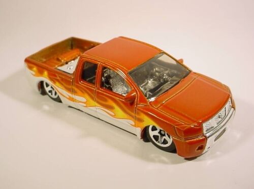 Hot Wheels Orange Flamed Nissan Titan (5 Pack Only) Mint Loose