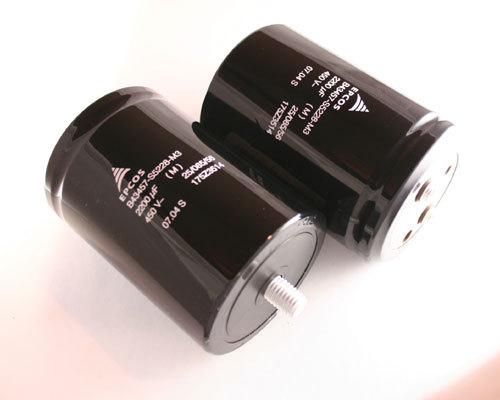 1x 2200uF 450V Large Can Electrolytic Capacitor DC 2200mfd 2,200 450VDC w/Stud - Picture 1 of 1