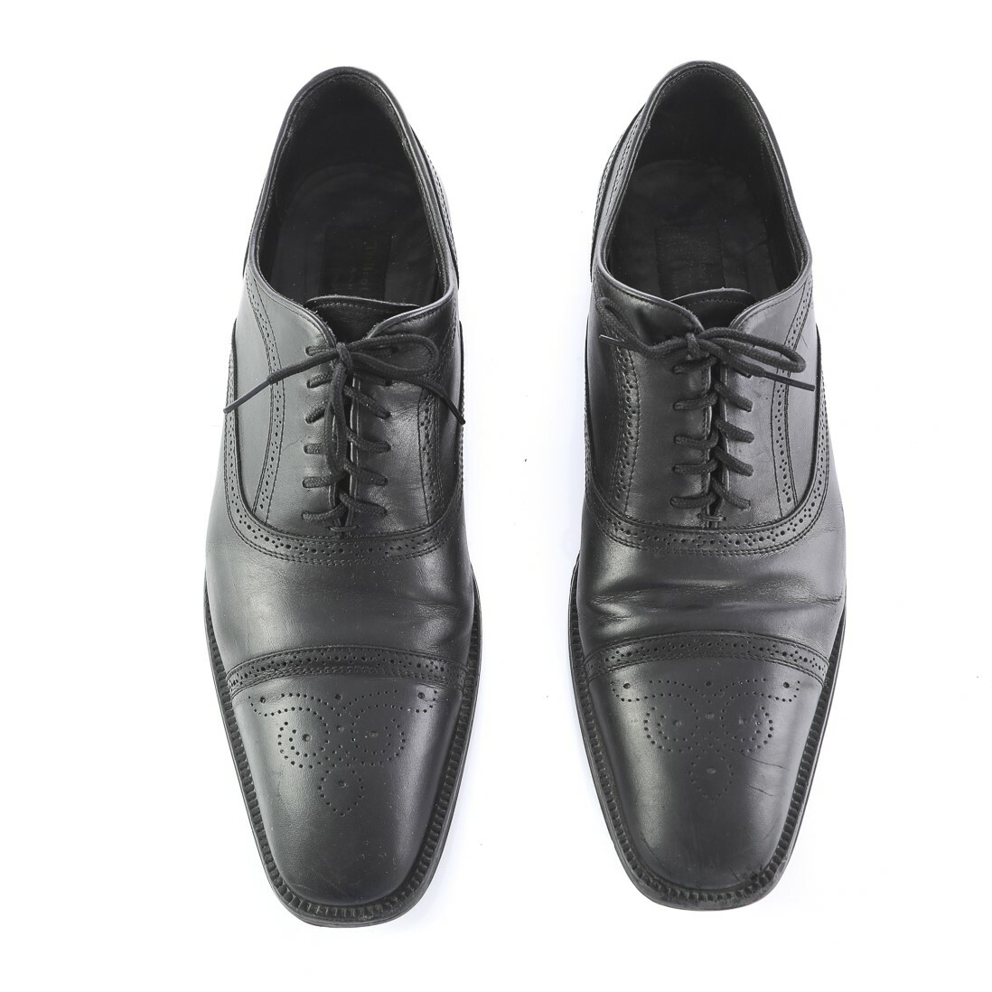 To Boot New York Adam Derrick Black Leather Brogue Cap Toe 