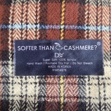 D Y Softer Than Cashmere Scarf Colorful Brown, Tan, Black Fringe Hem 62  x12  