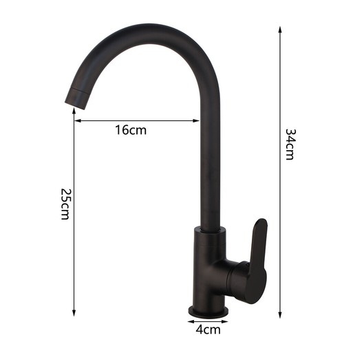 Bathroom Swivel Faucet Black Single Hole Deck Mount Basin Vessel Sink Mixer Taps - Picture 2 of 10