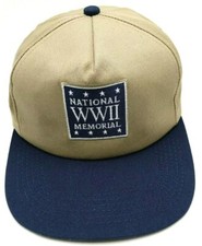NATIONAL WWII MEMORIAL hat khaki adjustable cap - Made in USA!