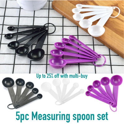 5 Stck./Set Backen Messlöffel Kunststoff Teelöffel Esslöffel Utensil, 3 Farben