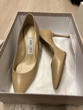 Jimmy Choo Romy 85 Nude Kid Leather pumps 36.5