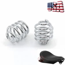 Harley Solo Seat Spring Kit - Chrome - Fits Softail (84-16) - 2PCS Set