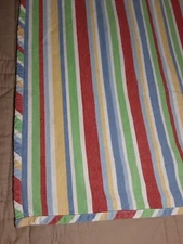 Company Store Casual Stripe Tablecloth 46" x 47.5" Almost Square Bias Edging