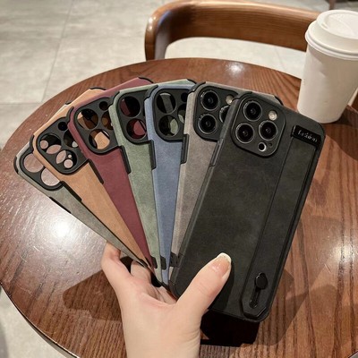 Case For iPhone16 15 14 13 Pro Max 12 11 XR Leather Wrist Stand Soft Phone Cover