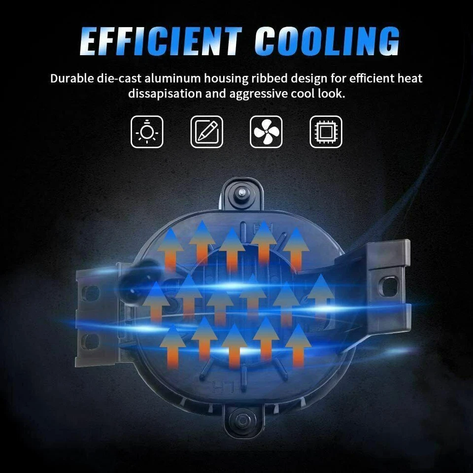 Fits 2002-2008 Dodge Ram 1500 2500 3500 /2004-2006 Dodge Durango LED Fog Lights - Image 2 of 4