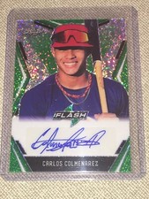 CARLOS COLMENAREZ 2020 Leaf Flash Green Portrait AUTOGRAPH #13/25 Tampa Bay Rays