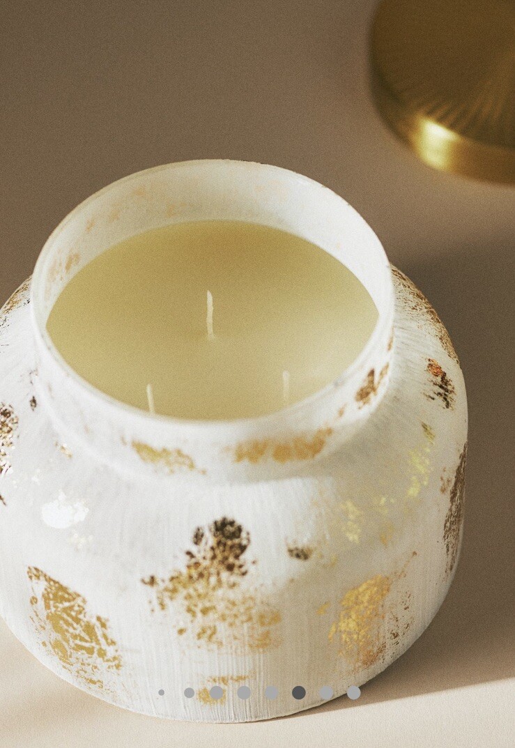 Anthropologie Capri Blue Volcano Gold Selenite Large Glass Jar