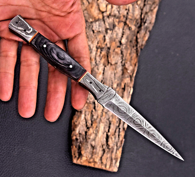 #ad Custom Made Hand Forged Damascus Steel Fix Blade Hunting Boot Knife 2841 $28.99
