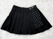 PUNK RAVE Pleat Mini Skirt with Shorts Small Dolls Kill Goth Punk Rock Emo Alt