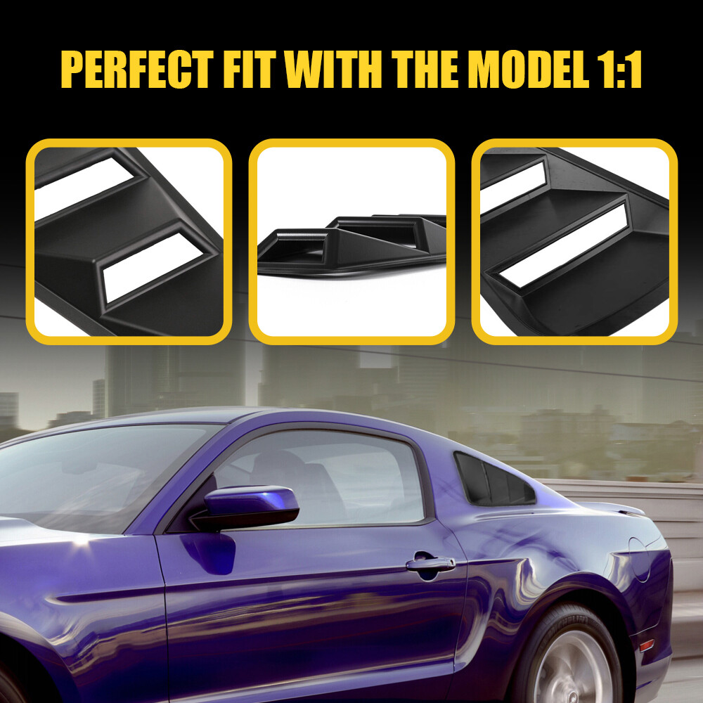 For Ford Mustang 2005-2014 2Pcs 1/4 Quarter Side Window Louvers Scoop Cover Vent