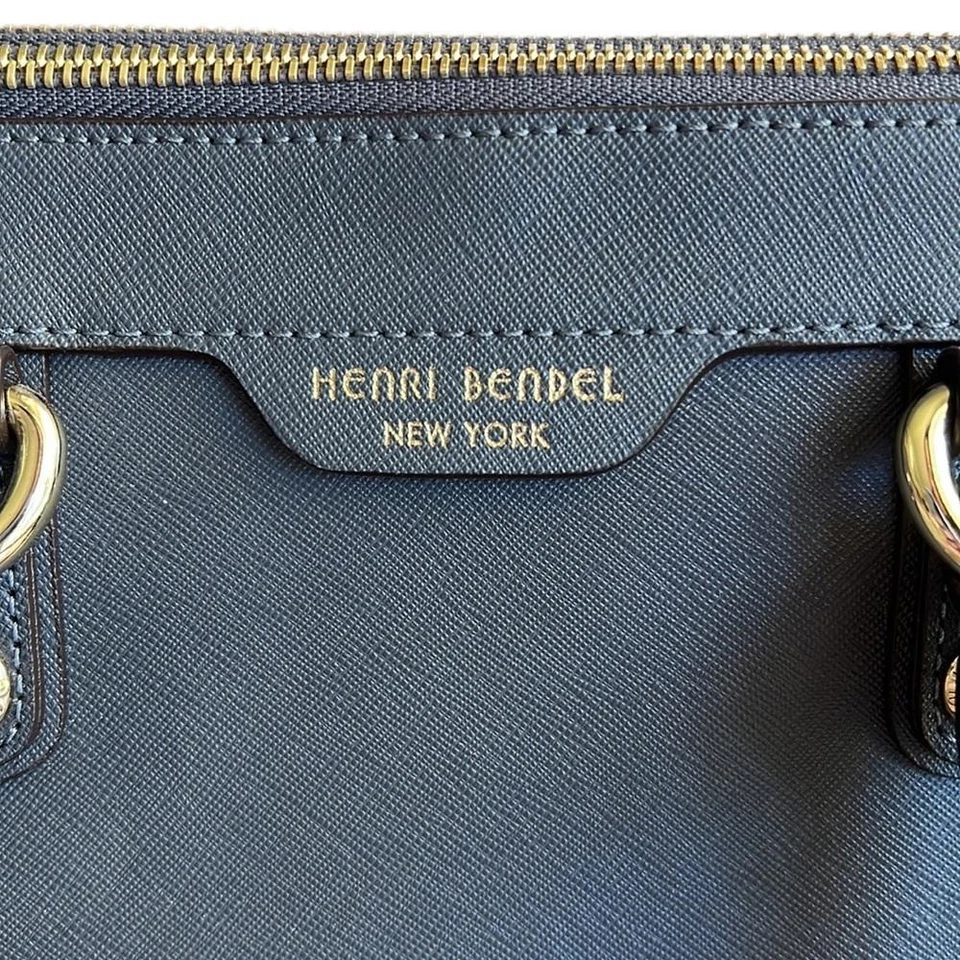 Henri Bendel Azul Gris Cartera Bolso de Mano Cartera Hombro Bandolera Bolso Foto 3 de 4